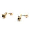 9CT YELLOW GOLD SAPPHIRE & DIAMOND STUD EARRINGS