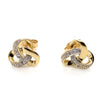 9CT YELLOW GOLD DIAMONDS SET IN KNOT STYLE STUD EARRINGS