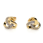 9CT YELLOW GOLD DIAMONDS SET IN KNOT STYLE STUD EARRINGS