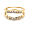 18CT YELLOW GOLD SPLIT INSERT STYLE DIAMOND DRESS RING VALUED @ $2999