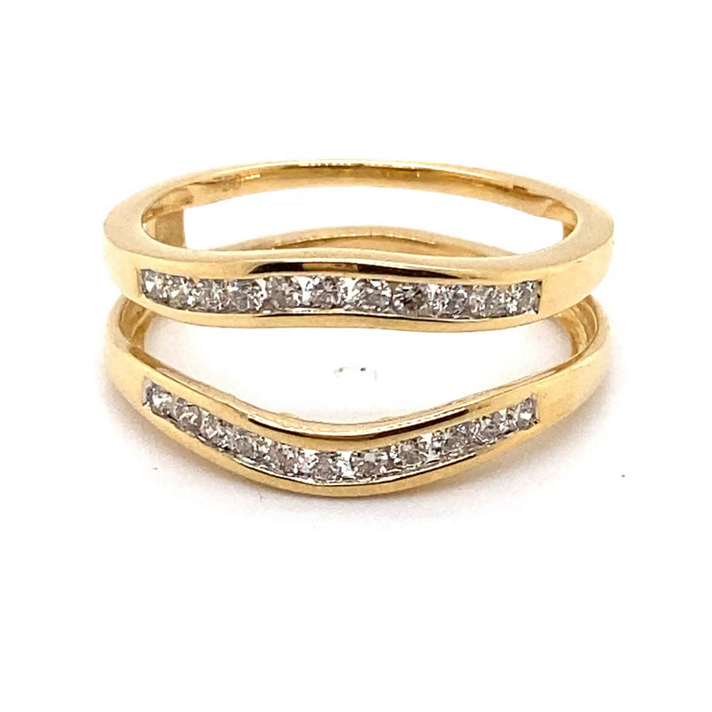 18CT YELLOW GOLD SPLIT INSERT STYLE DIAMOND DRESS RING VALUED @ $2999