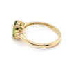 14CT YELLOW GOLD PERIDOT & CUBIC ZIRCONIA TRILOGY SETTING DRESS RING