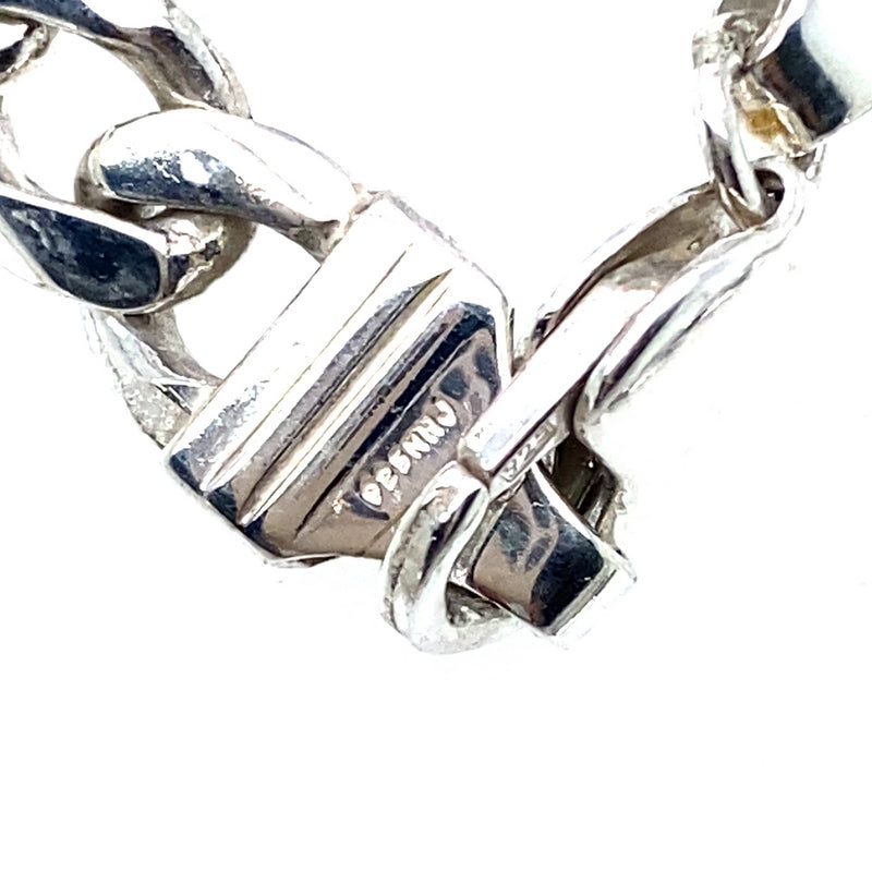 SILVER 57CM SOLID DIAMOND CUT CURB LINK CHAIN