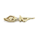 9CT YELLOW GOLD DIAMOND SET IN MOVING BALLERINA PENDANT