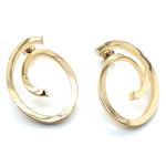 9CT YELLOW GOLD SWIRL DROP STUD EARRINGS