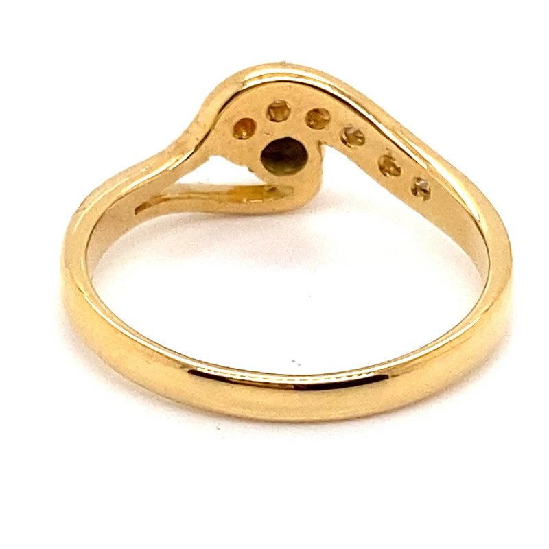 18CT YELLOW & WHITE GOLD WRAP AROUND STYLE DIAMOND DRESS RING VALUED @ $2199