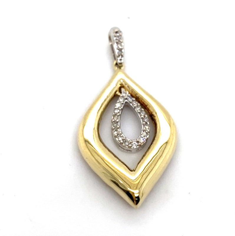 9CT YELLOW GOLD WITH DIAMONDS SET IN THE DROP STYLE PENDANT
