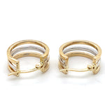 9CT YELLOW & WHITE GOLD TWO TONE TRIPLE HOOP EARRING