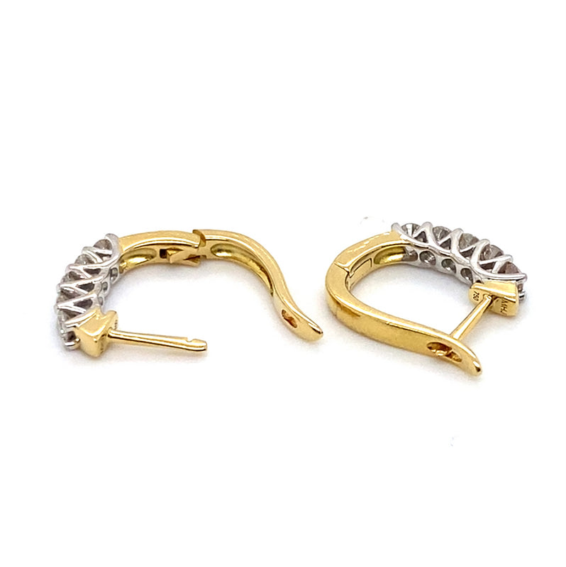 18CT YELLOW GOLD DIAMOND HUGGIE STYLE EARRINGS VALUED @ $2499
