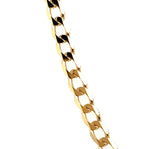 9CT YELLOW 55CM GOLD FLAT OPEN DIAMOND CUT CURB LINK CHAIN