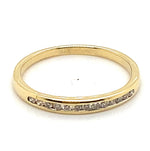 9CT YELLOW GOLD 13 CHANNEL SET DIAMONDS DRESS RING