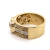 9CT YELLOW GOLD THICKENED TOP DIAMOND DRESS RING VALUED @ $3899