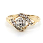 9CT YELLOW GOLD DIAMONDS SET IN CLUSTER SETTING DRESS RING