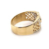 9CT TYELLOW GOLD FILIGREE PATTERN DIAMOND DRESS RING VALUED @ $2999