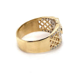 9CT TYELLOW GOLD FILIGREE PATTERN DIAMOND DRESS RING VALUED @ $2999