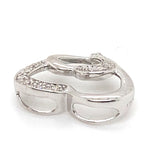 9CT WHITE GOLD DIAMONDS SET IN THE DOUBLE HEART PENDANT