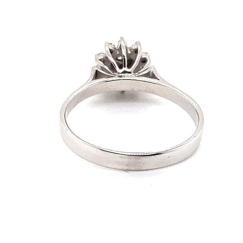 18CT WHITE GOLD DIAMOND CLUSTER DRESS RING VALUED @ $1799