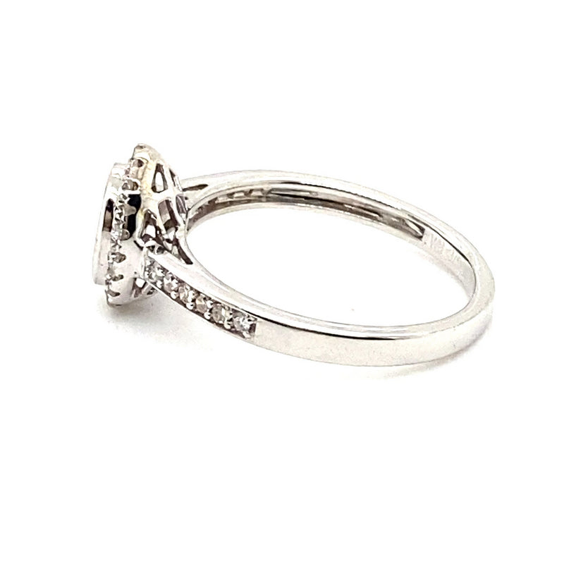 9CT WHITE GOLD FLOW UP STYLE DIAMOND DRESS RING VALUED @ $2799