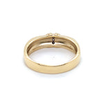 9CT YELLOW GOLD DIAMONDS CHANNEL SET IN THICKENED TOP MENS DRESS RING