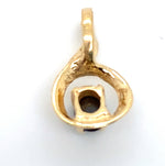 9CT YELLOW GOLD CABOCHON CUT BLACK OPAL PENDANT