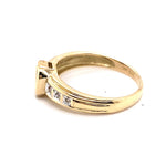 9CT YELLOW GOLD SAPPHIRE & DIAMOND DRESS RING