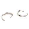 9CT WHITE GOLD DIAMONDS SET IN THE FRONT CROSS OVER HUGGIE STYLE EARRINGS