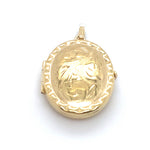 9CT YELLOW GOLD PATTERNED LOCKET PENDANT