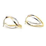 9CT YELLOW & WHITE GOLD TWO TONE TWIST EARRINGS