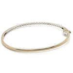 10CT WHITE GOLD DIAMOND OVAL HINGED BANGLE VALUED @ $3799