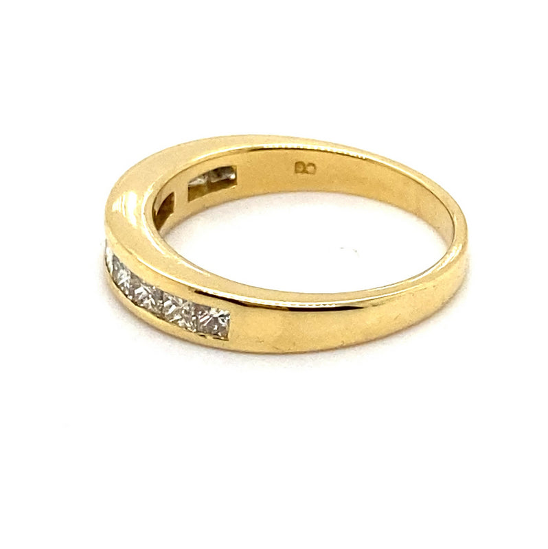 18CT YELLOW GOLD CHANNEL SET DIAMOND DRESS RING VALUED @ $3599