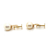 18CT YELLOW GOLD CULTURED AKOYA PEARL & DIAMOND EARRINGS VALUED @ $2799