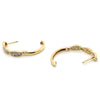 10CT YELLOW GOLD DIAMONDS SET IN FRONT OF CROSSOVER HUGGIE EARRINGS