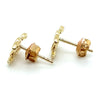 9CT YELLOW GOLD CUBIC ZIRCONIAS SET IN CROSS OVER C STUD EARRINGS