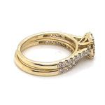 9CT YELLOW GOLD FLOW UP STYLE DIAMOND BRIDAL SET VALUED @ $3099