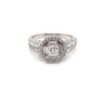 18CT WHITE GOLD SPLIT SHOULDER DIAMOND DRESS RING VALUED @ $8699