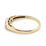 9CT YELLOW GOLD DIAMONDS CLAW IN TRILOGY SETTING DRESS RING