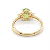 14CT YELLOW GOLD PERIDOT & CUBIC ZIRCONIA TRILOGY SETTING DRESS RING