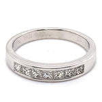 18CT WHITE GOLD CHANNEL SET DIAMOND DRESS RING VALUED @ $3699