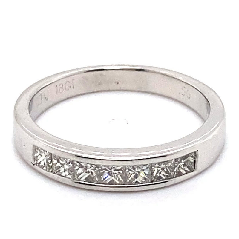 18CT WHITE GOLD CHANNEL SET DIAMOND DRESS RING VALUED @ $3699