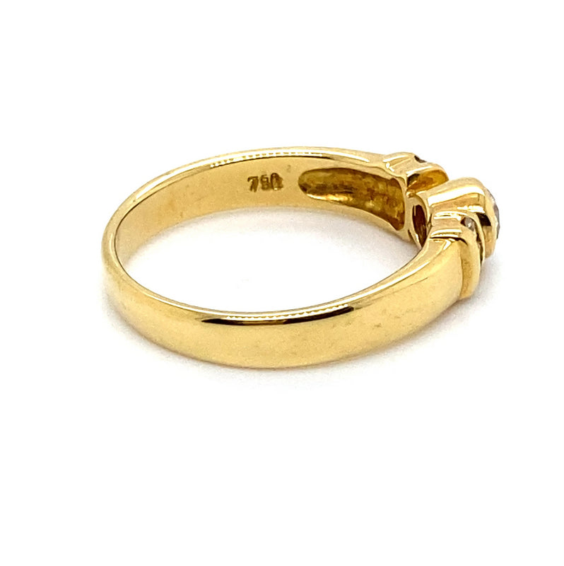 18CT YELLOW GOLD THICKENED TOP DIAMOND DRESS RING VALUED @ $2299