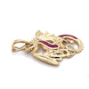 9CT YELLOW GOLD RUBIES & DIAMOND IN DRAGON ENHANCER PENDANT