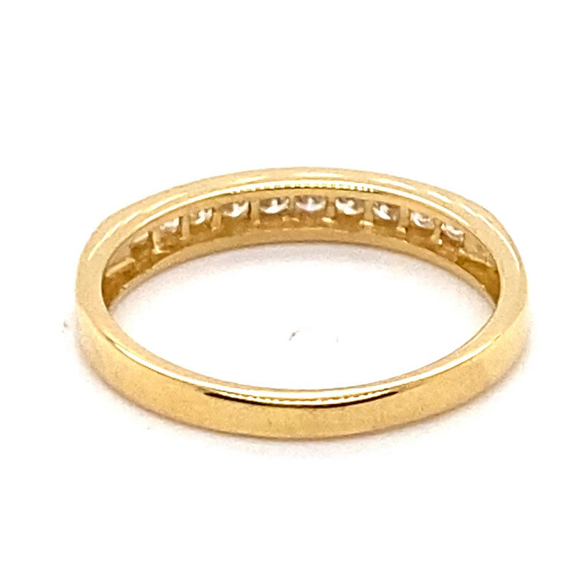 18CT YELLOW GOLD CHANNEL SET DIAMOND DRESS RING VALUED @ $1899