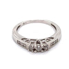 9CT WHITE GOLD TILOGY STYLE SETTING DIAMOND DRESS RING VALUED @ $950