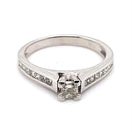 14CT WHITE GOLD THICKENED TOP DIAMOND DRESS RING VALUED @ $3099