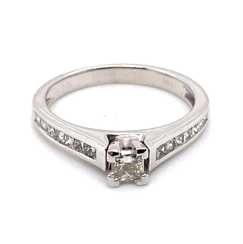 14CT WHITE GOLD THICKENED TOP DIAMOND DRESS RING VALUED @ $3099