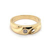 9CT YELLOW GOLD ROUND BRILLIANT CUT HAMMER SET DIAMOND DRESS RING