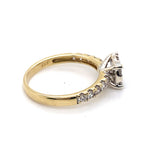 9CT YELLOW & WHITE GOLD THICKENED TOP STYLE DIAMOND DRESS RING VALUED @ $2899