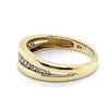 9CT YELLOW GOLD CUBIC ZIRCONIAS CHANNEL SET IN THICKENED TOP DRESS RING