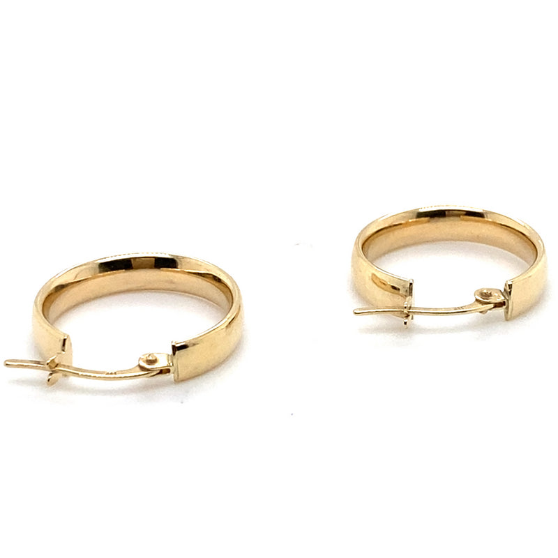 10CT YELLOW GOLD SMALL FLAT HOOP EARRING