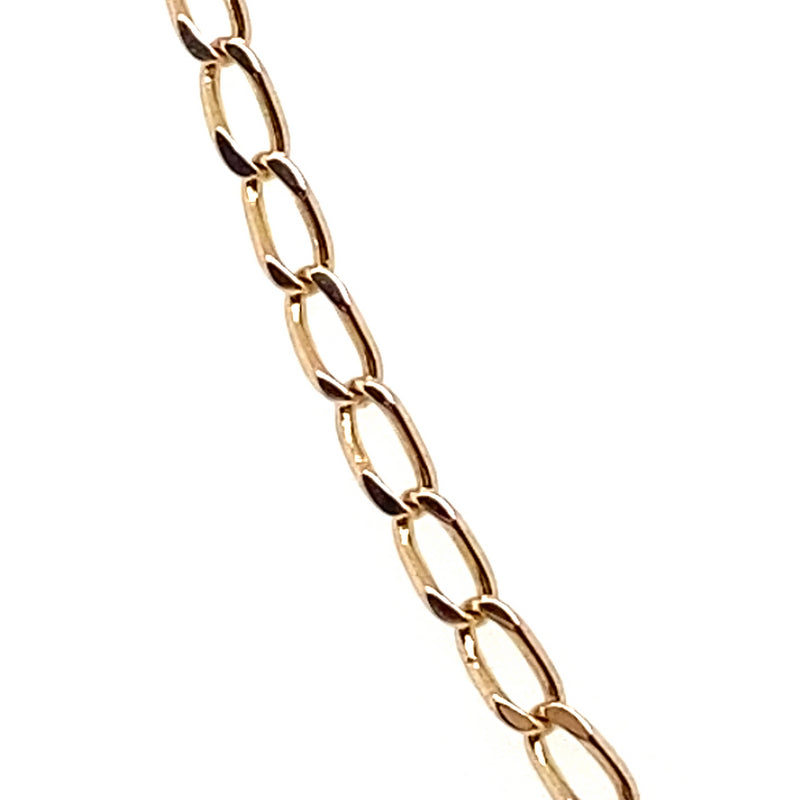 9CT YELLOW GOLD 48CM OPEN CURB LINK CHAIN